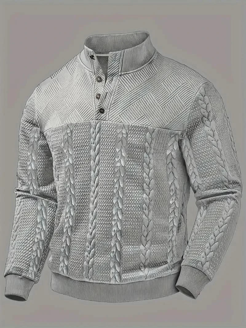 Heere | Lange Mouw Henley Trui Met Strepen