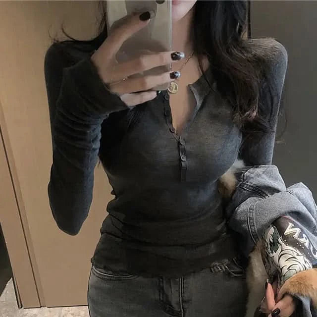 Slim Sexy Solid Color Fashion T-Shirt for Women