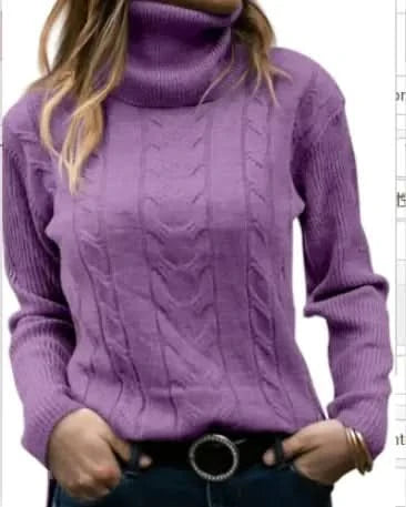 Women's Cable-knit Turtleneck Sweater